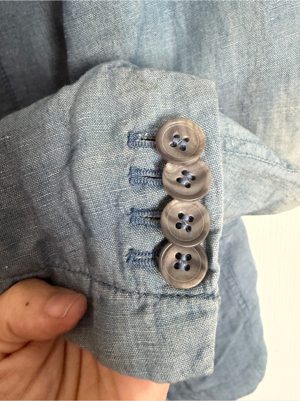 Vintage NWT Dolce & Gabbana Distressed Linen Blend Blazer Original Denim IT 54 L - Picture 12 of 16